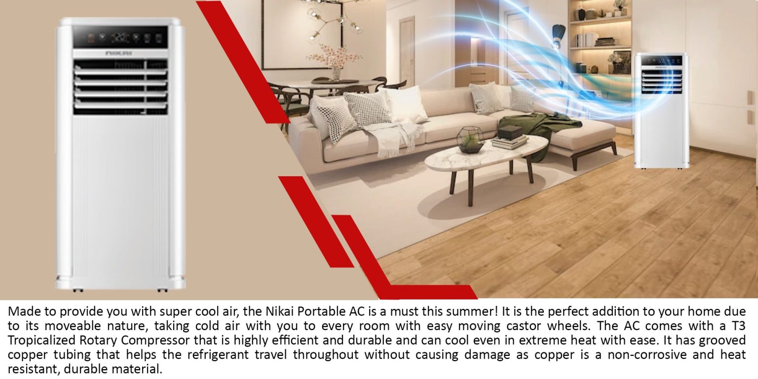 NIKAI NPAC12000C 1 Ton Portable Air Conditioner PLUGnPOINT