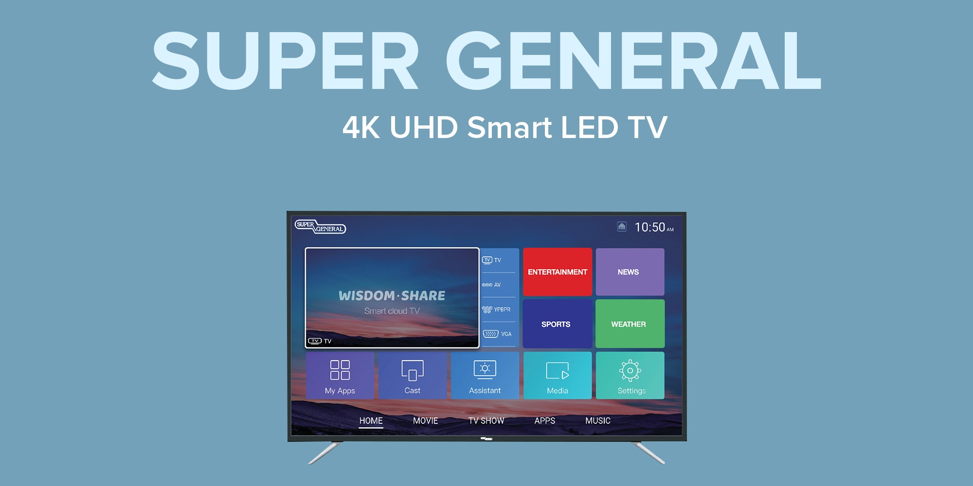 Super General 50 Inches FHD SMART LED TV - SGLED50AS9T2