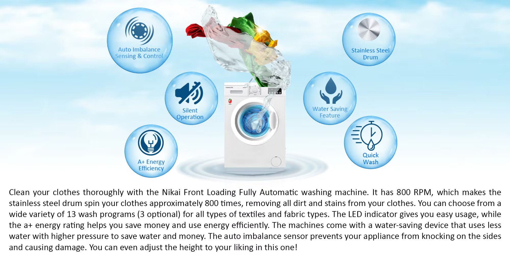 NIKAI NWM600FN7 | Fully Automatic Washing Machine