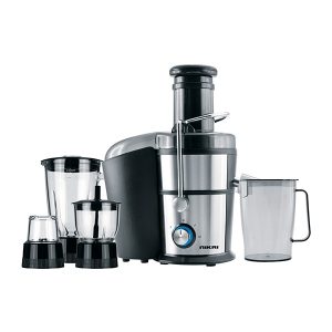 Nikai 800W 4 in 1 Food Processor Juicer-Blender-Mixer with 2 Speed Settings, Black and Silver - NFP881G