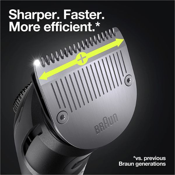 Braun Beard Trimmer Cordless & Rechargeable, With Gillette Proglide Razor, Black/Grey - BT7240