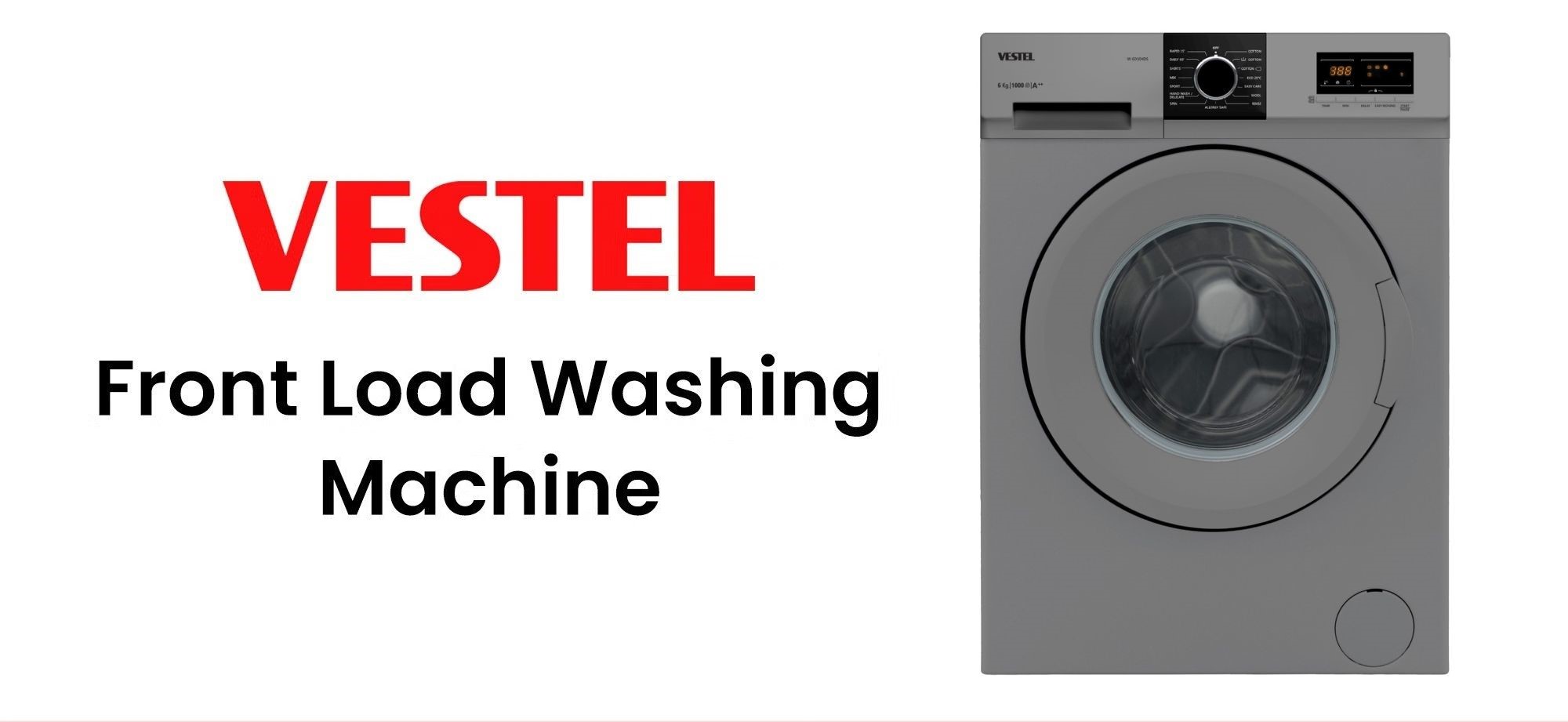 Vestel 6kg Front Load Washing Machine - W6104DS