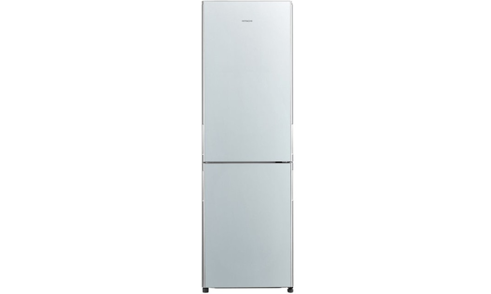 HITACHI 410 Liter Double Door Bottom Freezer Refrigerator, Glass Silver - RBG410PUK6GS