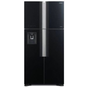 Hitachi French Door Refrigerator With Water Dispenser, Glass Black - RW760PUK7GBK
