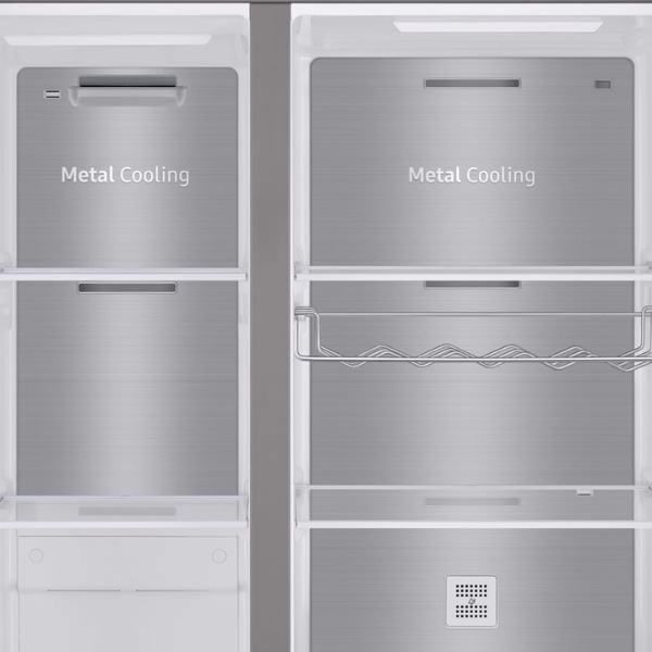 Samsung Side By Side Refrigerator With Ice Maker 650LTR, Silver - RS65R5691SL/AE