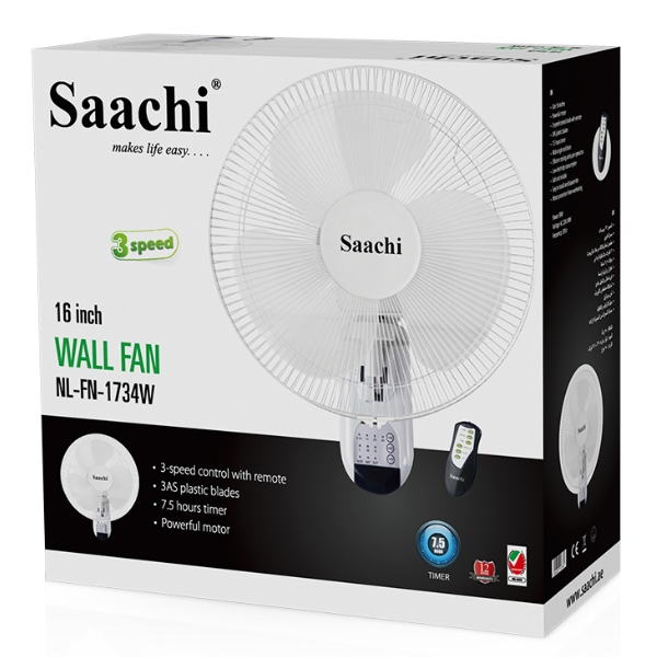 Saachi Wall Fan 16" - NL-FN-1734W