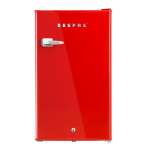 Geepas Single Door Mini Defrost Fridge Red - GRF1202RXE