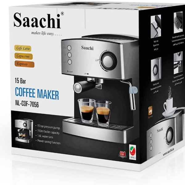 Saachi Coffee Maker, Silver/Black - NL-COF-7056