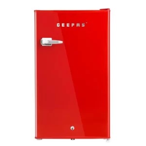 Geepas Single Door Mini Defrost Fridge Red – GRF1202RXE
