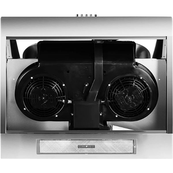 Super General Stainless Steel Cooker-Hood, Slim Range-Hood with Removable Filters, 5 knobs and light, Silver – SGHD65SS