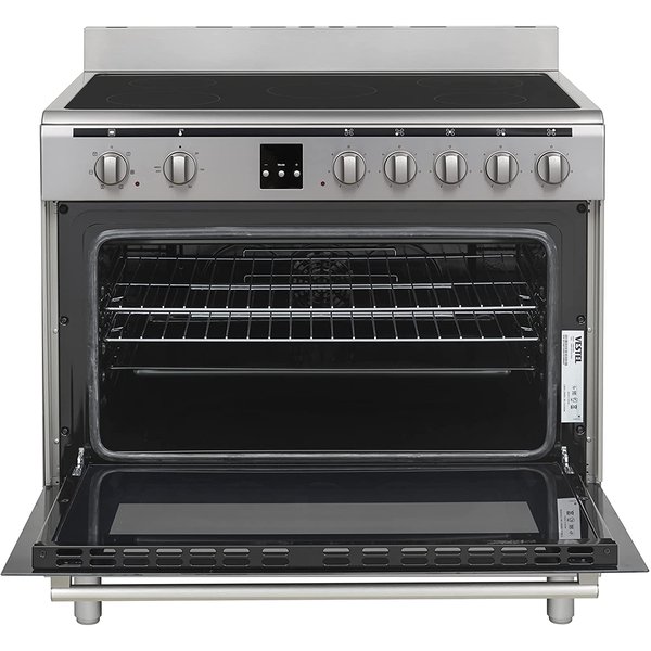 Vestel Ceramic Cooker 5 Burners Cooking Places, Electric Oven & Grill Silver Size (90 x 60) cm – F96MV05X