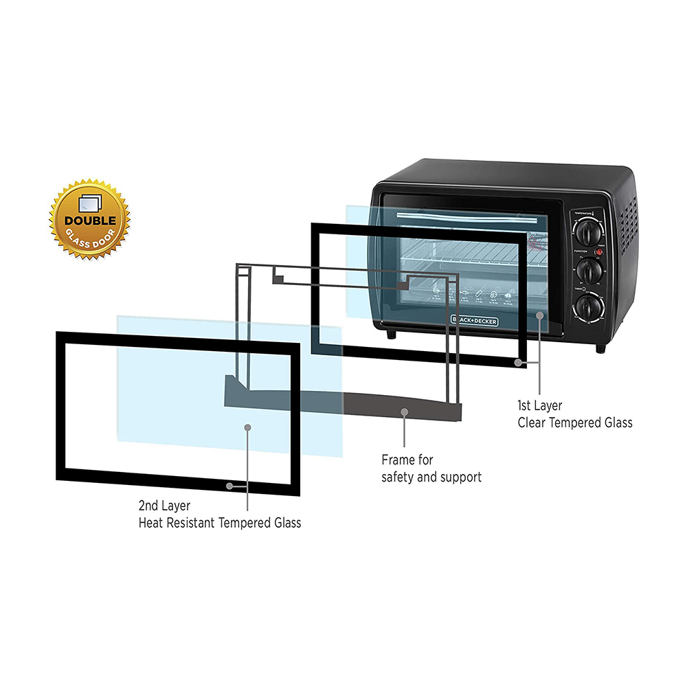 Black+Decker 19L Double Glass Toaster Oven W R – TRO19RDG-B5