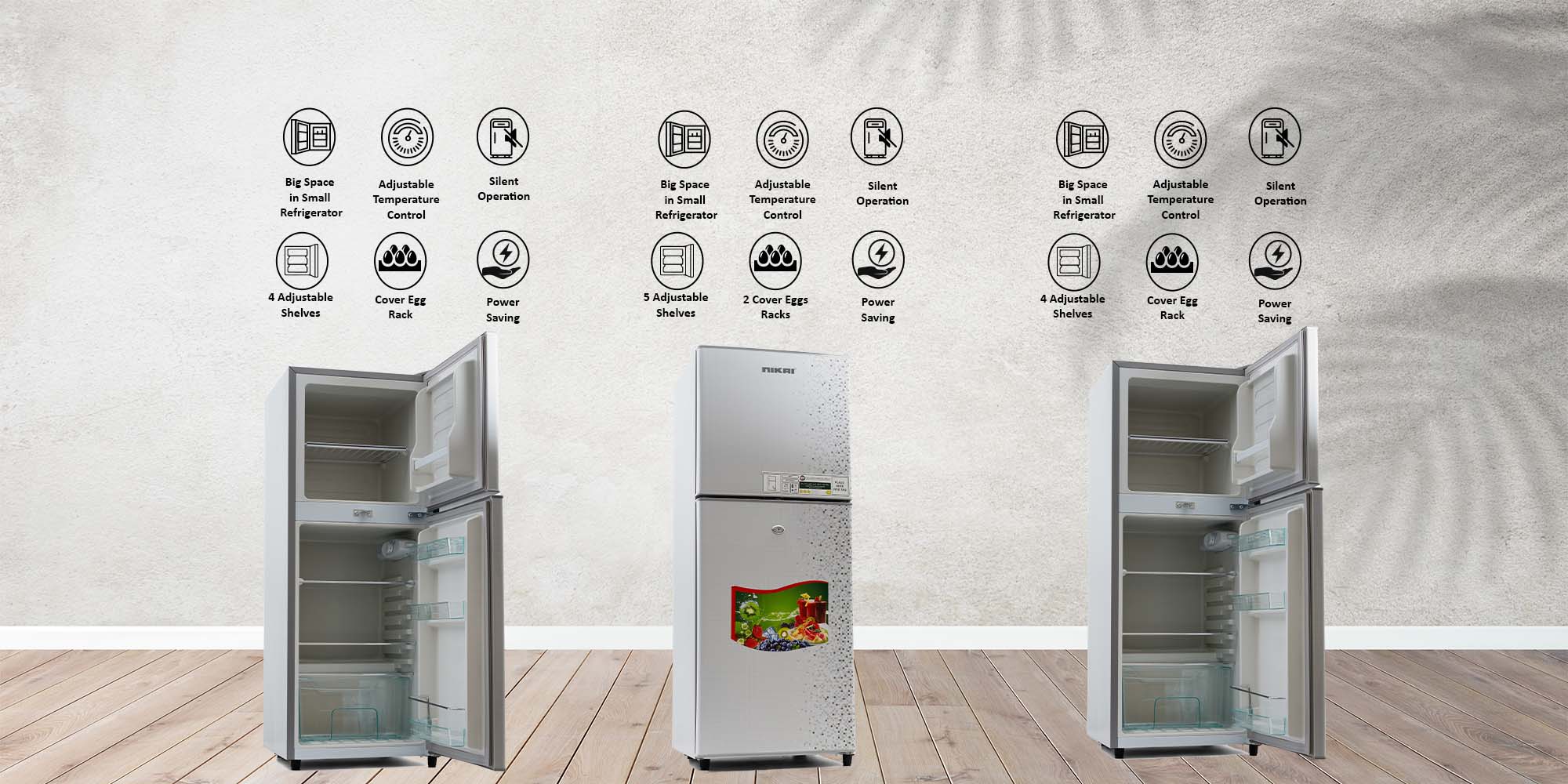 Nikai NRF320DN3M | 320L Double Doors Refrigerator 