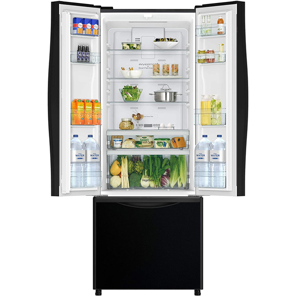 Hitachi 600L French Door Bottom Freezer Refrigerator, Black - RWB600PUK9GBK