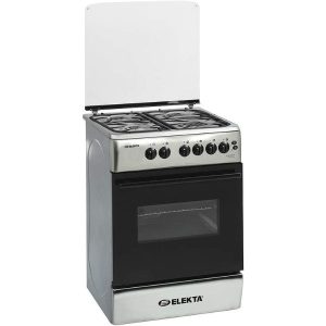 Elekta 60X60 Free Standing Gas oven, 4 Gas burners, Cooking Range / Cooker, Silver-Black - EK6111(FFD)