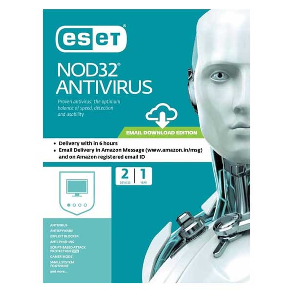 ESET NOD32 Antivirus 1 License 1 Year 2 PCs - ENA1M21Y
