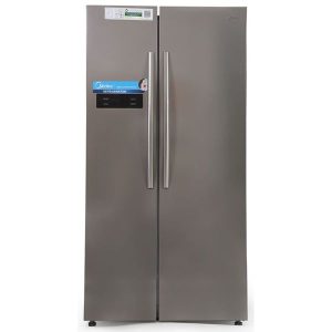 Midea Side by Side Refrigerator, Electronic Control, Silver - HC689WENS