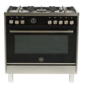 La Germania Stainless Cooker 5 Gas Burners with Fan, 90x60 cm, Silver - TUS95C81BX