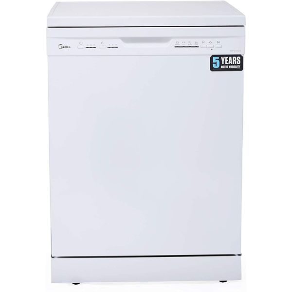 Midea 6 Programs, 12 Place Settings Free Standing Dishwasher, White - WQP12-5203-W