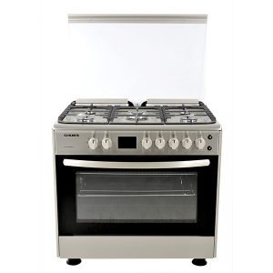Elekta Free Standing Gas Oven with Digital Timer and Turbo Fan, Silver - EP-GO-960(FFD)E