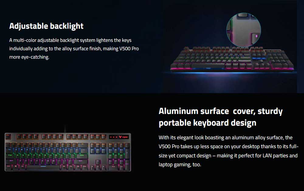 Rapoo Gaming Keyboard Wired Mechanical Backlight - V500PRO