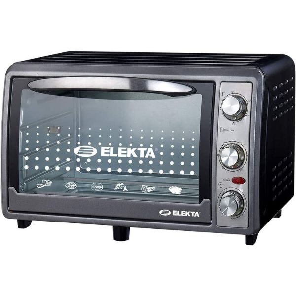 Elekta 34L Countertop Electric Oven with Rotisserie and Convection, Table Top Toaster LOW-E Cooling glass, Black - EBRO-934CG(R)