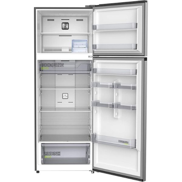 Midea 416L Top Mount Refrigerator Double Door , Silver - MDRT580MTE46