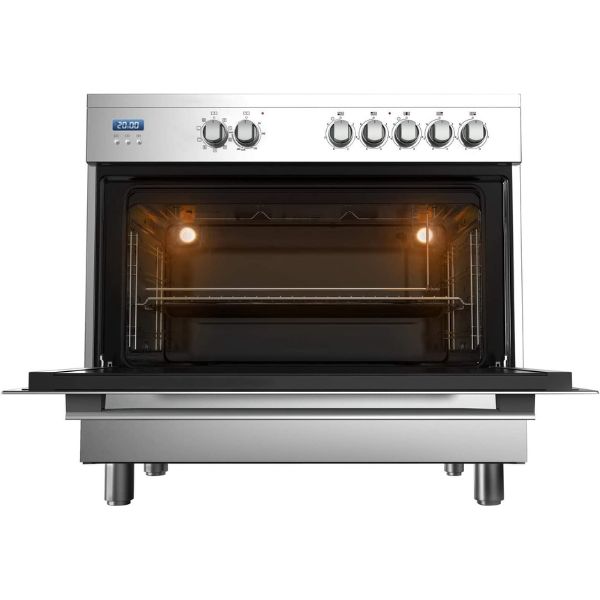 Midea 90 X 60 cm Ceramic Cooker With Schott Glass And Full Safety, Silver - VSVC96048