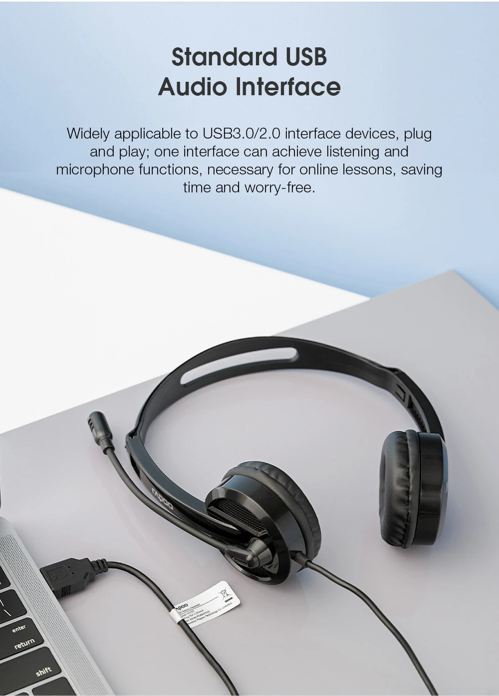 Rapoo USB Stereo Headset Wired - H120