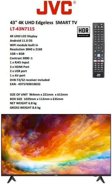  JVC LT-43N7115 | jvc smart tv 43 inch