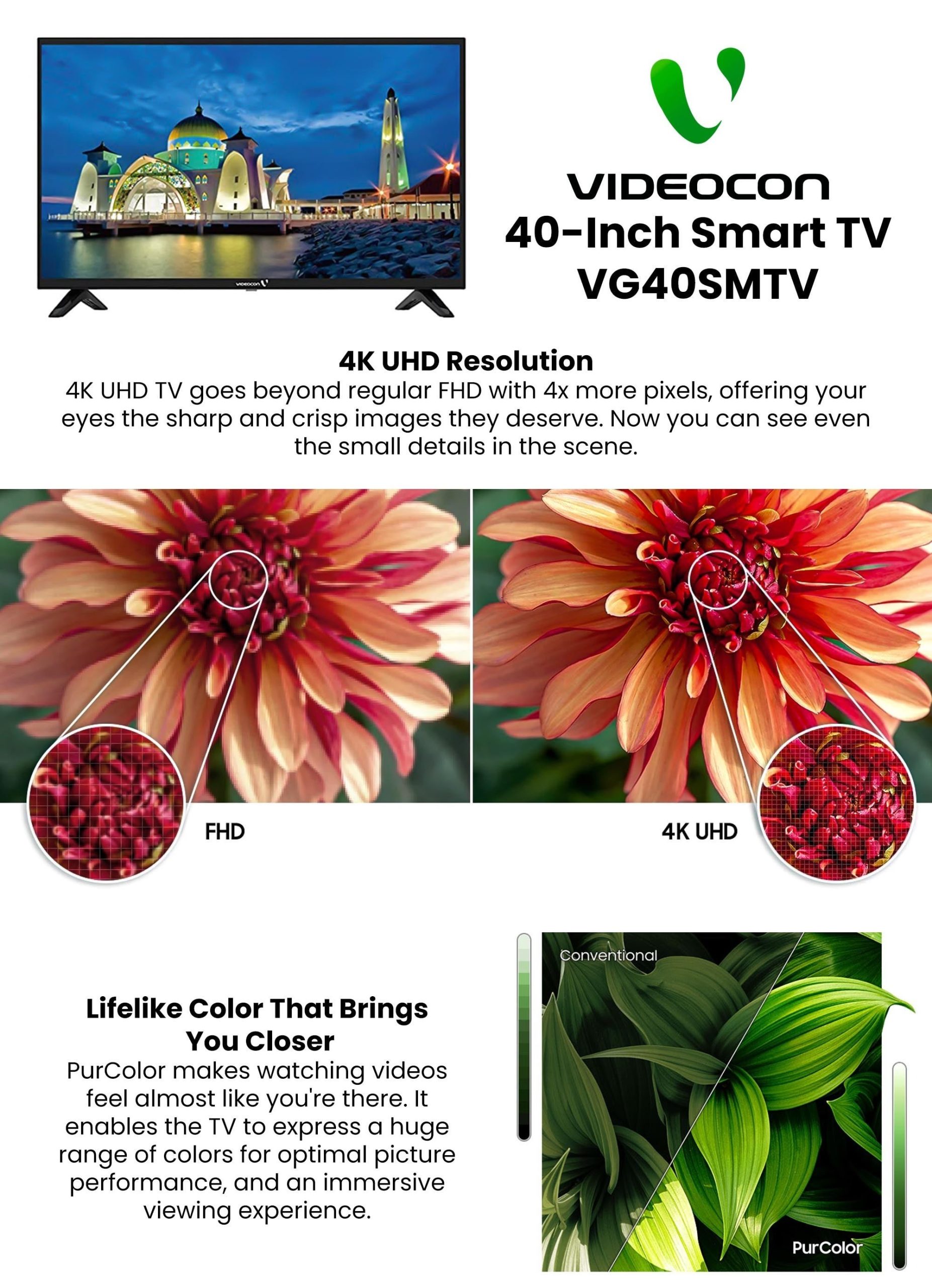 Videocon  VG40SMTV | 40” Full HD Smart LED Tv