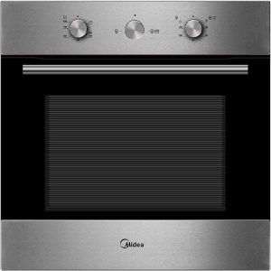 Midea Built In Gas Oven 60 cm, 65Ltrs Capacity, With Rotisserie, Silver - 65QME65006I