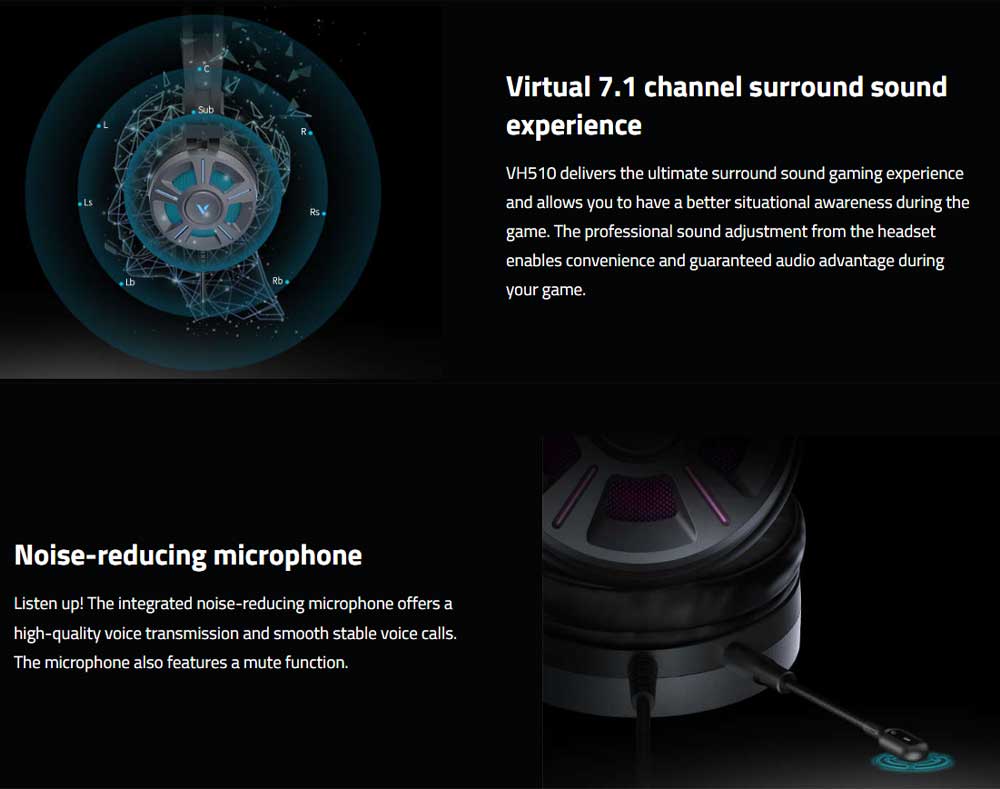  Rapoo Gaming Virtual 7.1 Channel Headset - VH510