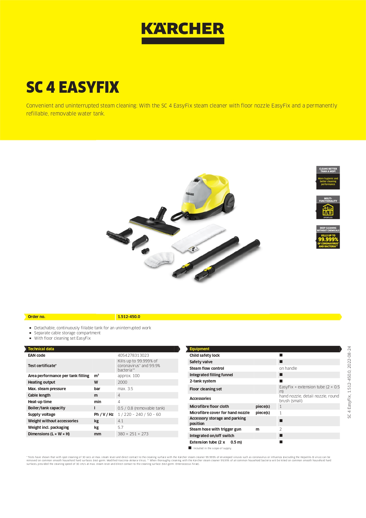 Karcher SC 4 Easy Fix (yellow)*EU Steam Cleaner 