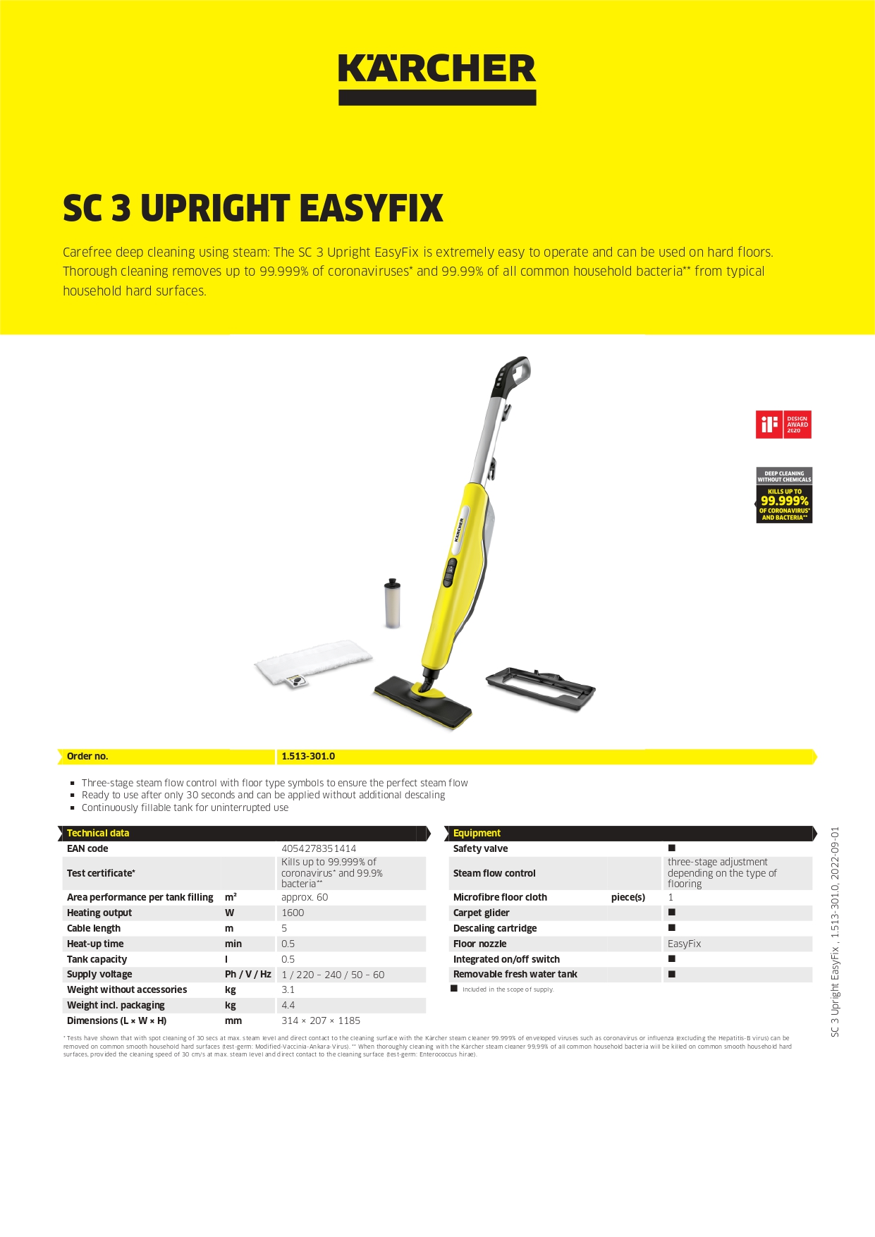 Karcher SC 3 Upright Easy Fix *GB Steam Mop