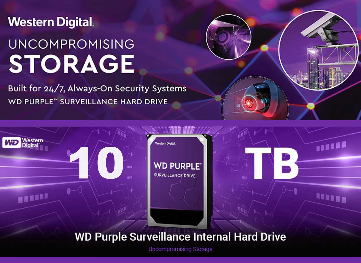 Western Digital 10TB Purple 3.5" Surveillance Hard Drive - WD101PURP
