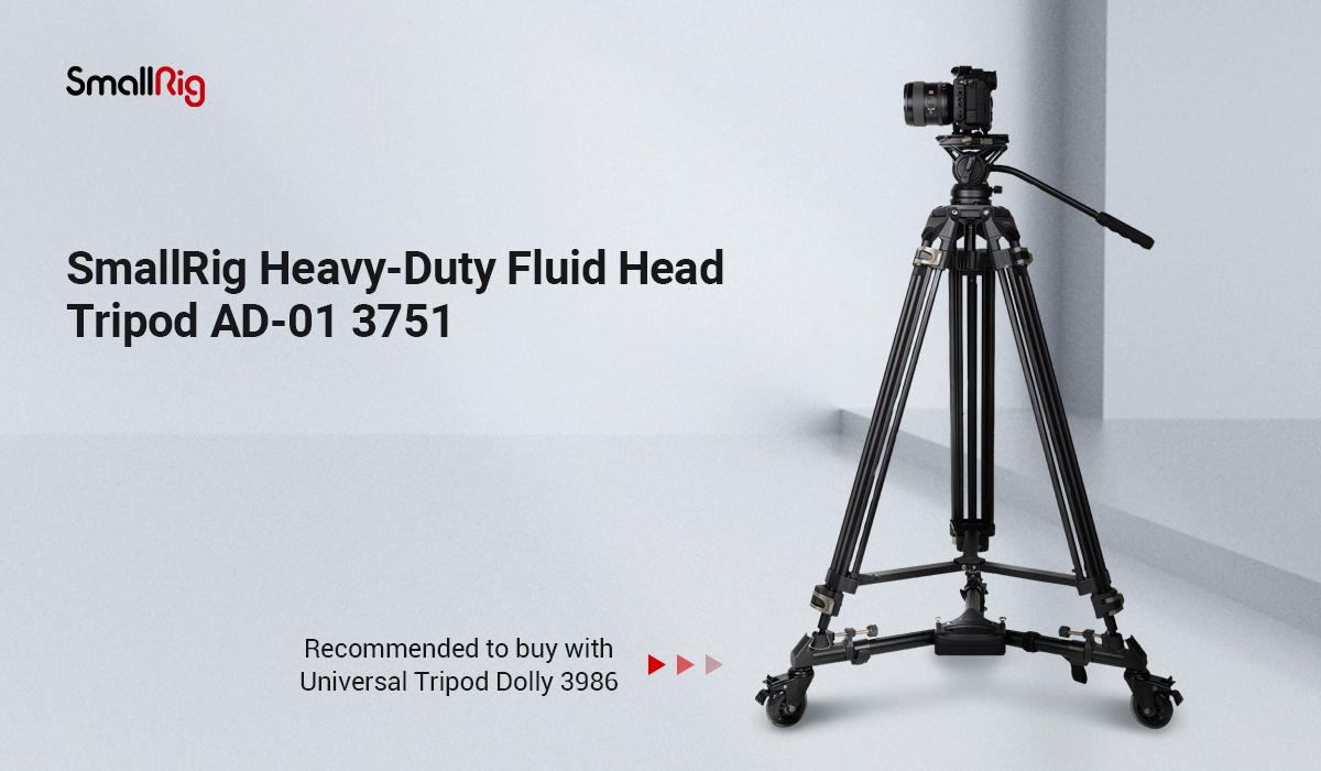 SmallRig AD-01 Heavy-Duty Fluid Head Tripod - 3751