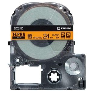King Jim Tepra PRO SC24D Tape Cartridge, 0.9 inches (24 mm), Orange/Black Letters - SC24D
