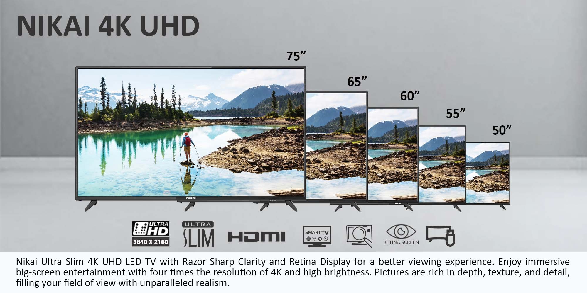 Nikai UHD5010SLED | 4K UHD Android Smart LED 