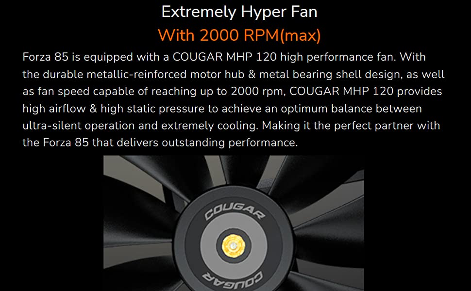 Cougar Forza 85 Premium Single Tower Air Cooler - 3MFZA85.0001