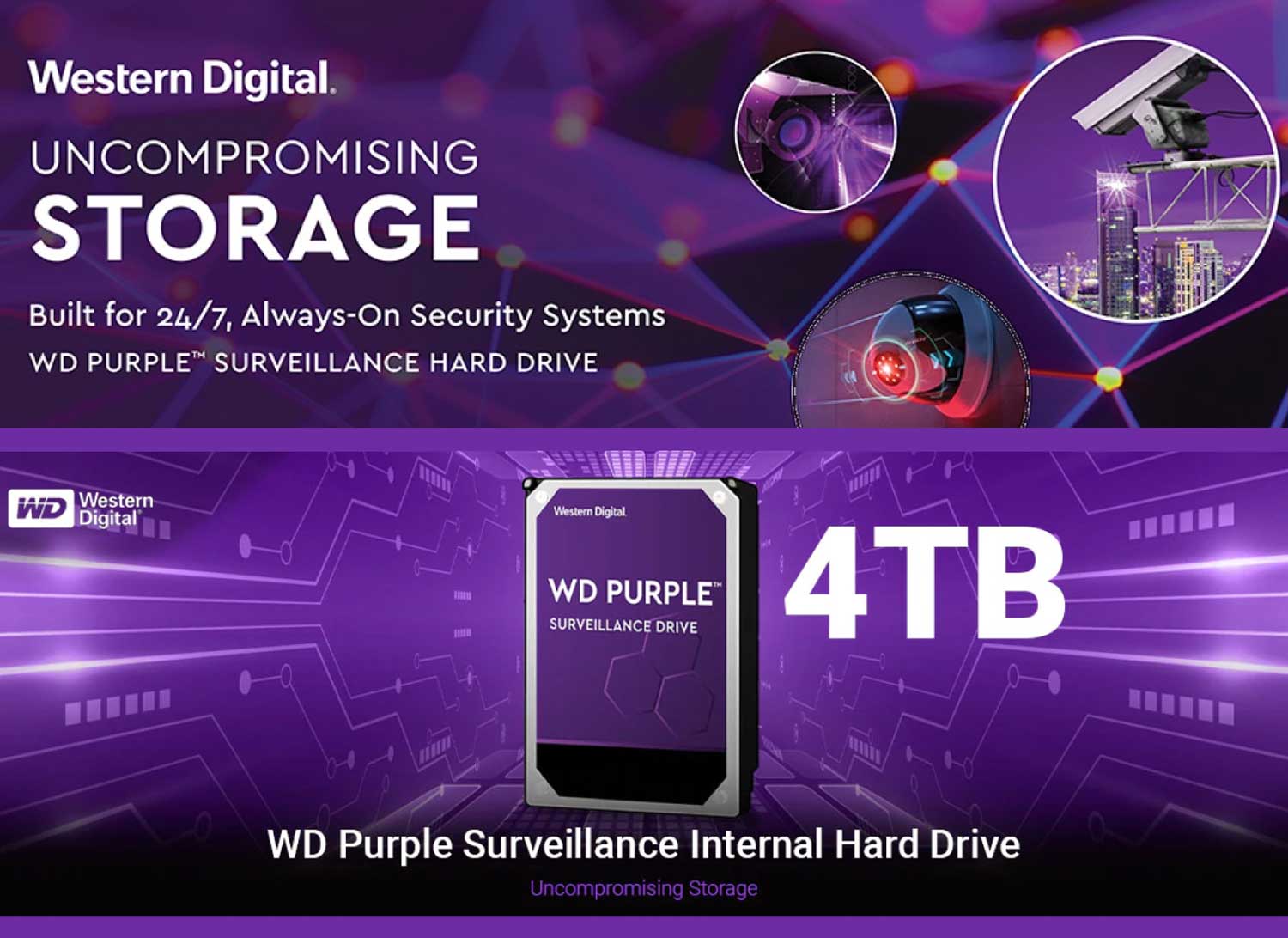 Western Digital 4TB Purple 3.5" Surveillance Hard Drive - WD42PURZ