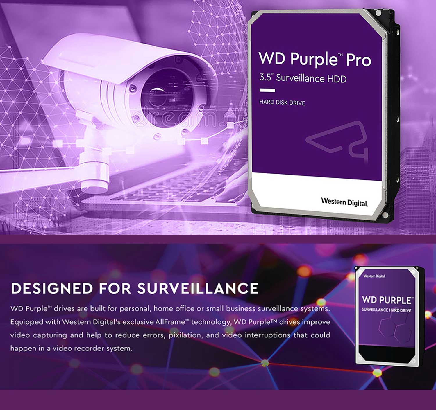 Western Digital 6TB Purple 3.5" Surveillance Hard Drive - WD63PURZ