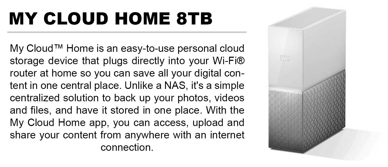 Western Digital 8TB My Cloud Home Storage - WDBVXC0060HWT-EESN