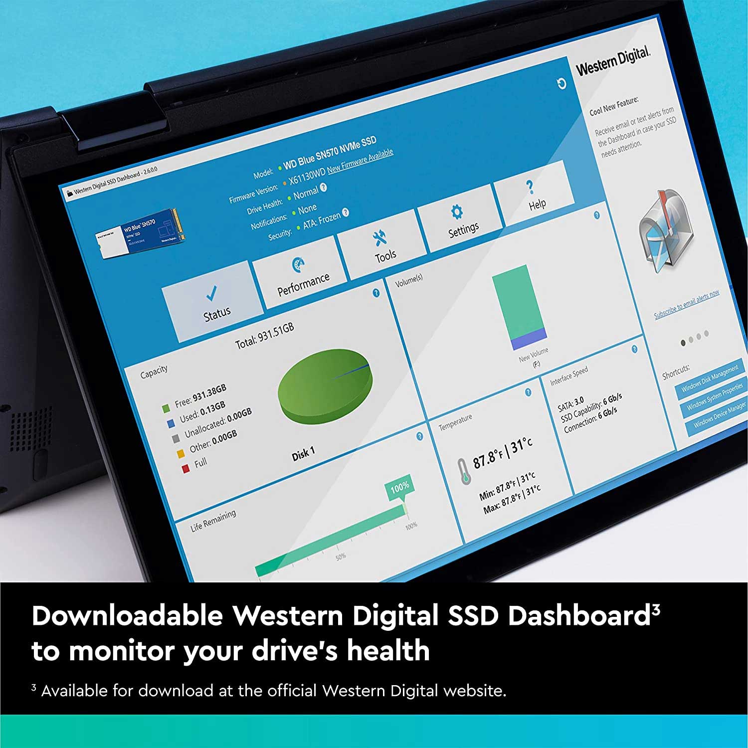 Western Digital 500GB Blue SN570 NVMe M.2 2280 Internal Solid State Drive - WDS500G3B0C