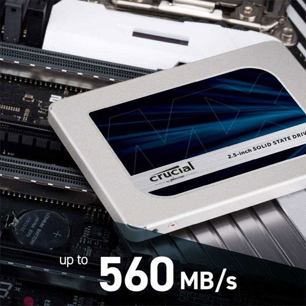 Crucial MX500 500GB 3D NAND SATA 2.5-Inch Internal SSD (Solid State Drives) - CT500MX500SSD1