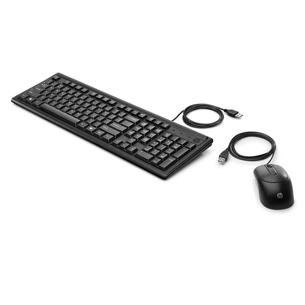 HP 160 | Wired Keyboard and Mouse Combo Black | PLUGnPOINT