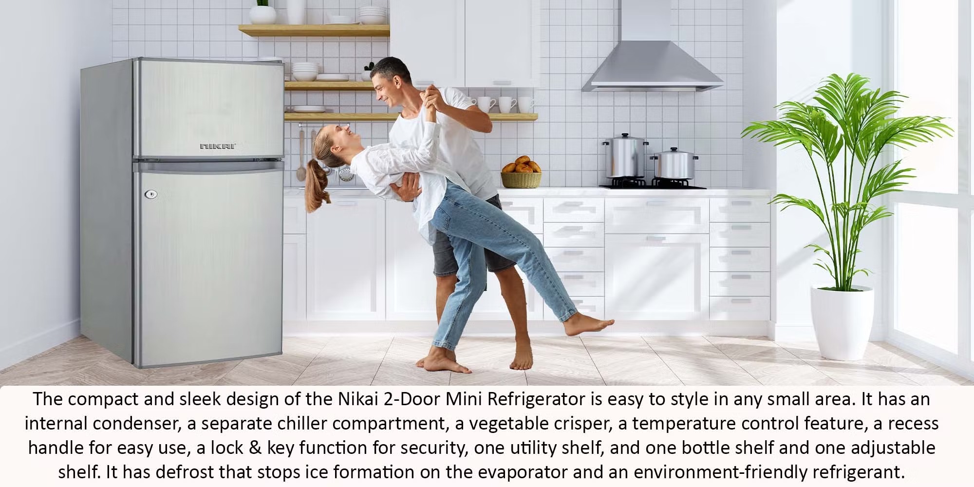 Nikai NRF135DDS | 135L Double Door Refrigerator 