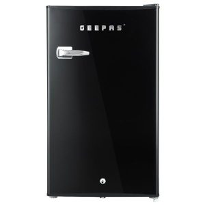 Geepas Single Door Mini Defrost Refrigerator, Black - GRF1212BXE