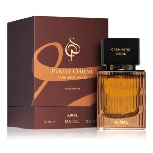 The intense woody intrigue of luxury. The very word Cashmeran emanates from the tactile feel of the softness of cashmere wool. And Ajmal Purely Orient – Cashmere Wood gives a floral depth to its intense woody accord, enveloped with fresh citrus notes. All this to energize a super luxuriant aura – one that invites intrigue.