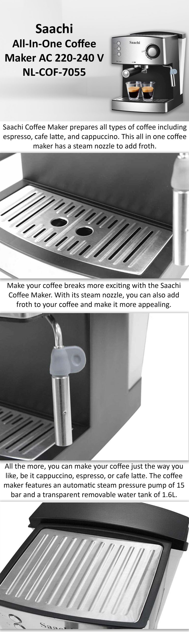 Saachi NL-COF-7055 | all-in-one coffee maker 
